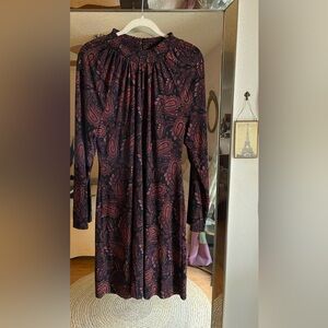 Tommy Hilfiger Paisley Mock Neck Mini Sheath Dress - Size 16